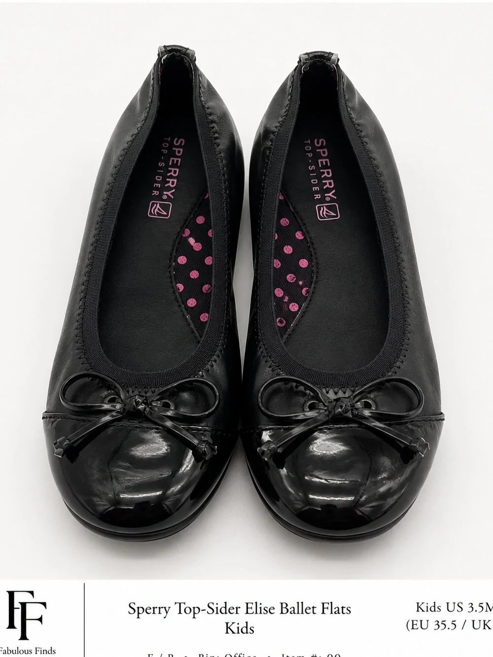 Sperry Top-Sider Elise Black Ballet Flats Girls Youth 3.5 / Women’s 5